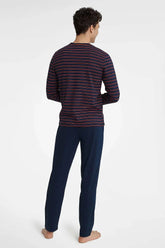 Henderson long sleeves and half-round neckline t-shirt and pants Men's pajamas  Adomoo